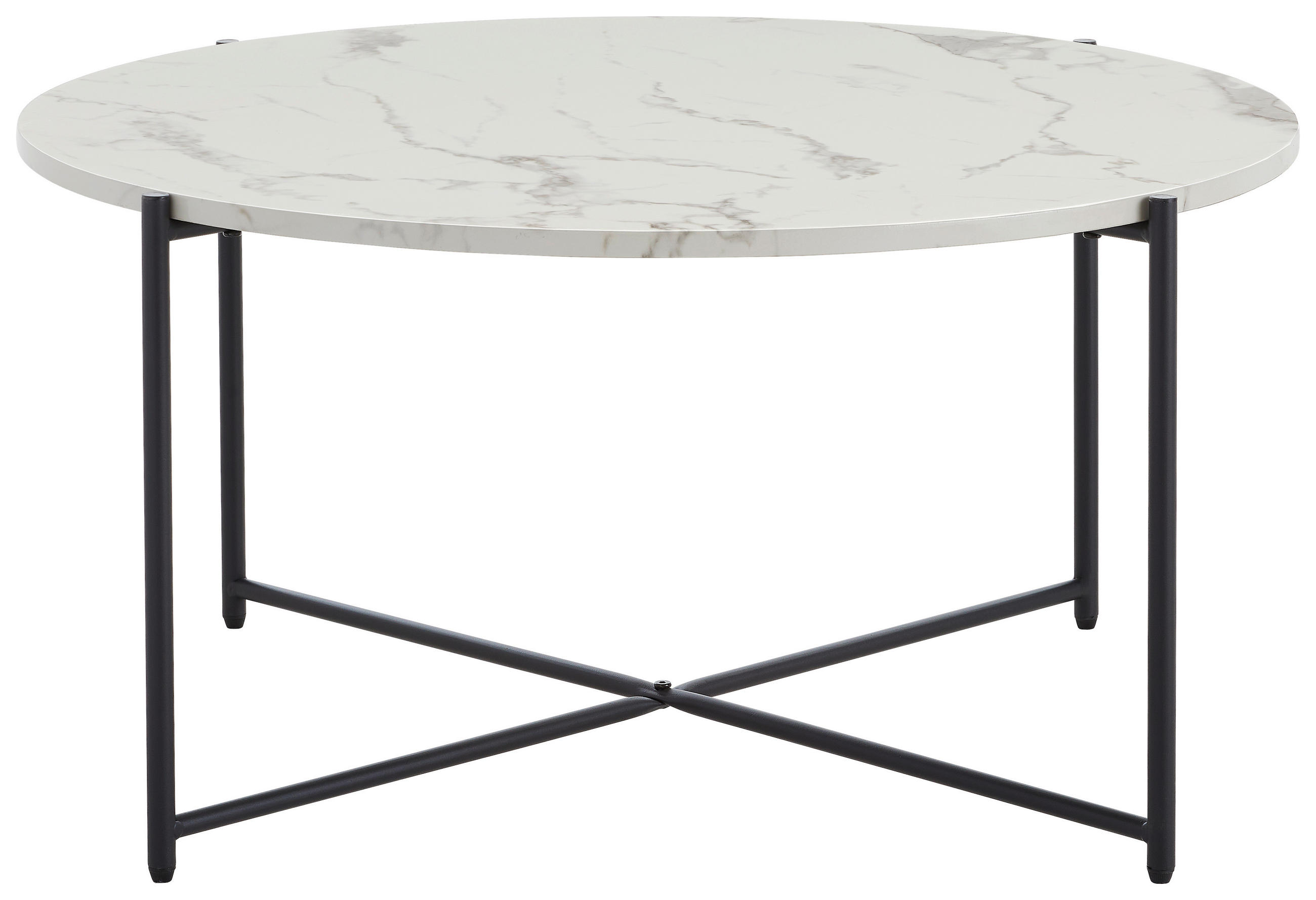 COUCHTISCH in Metall, Holzwerkstoff 83/83/40 cm  - Schwarz/Weiß, KONVENTIONELL, Holzwerkstoff/Metall (83/83/40cm) - MID.YOU
