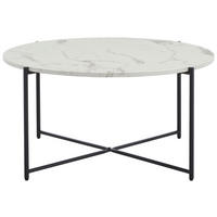 COUCHTISCH in Metall, Holzwerkstoff 83/83/40 cm  - Weiss/Schwarz, Konventionell, Holzwerkstoff/Metall (83/83/40cm) - MID.YOU