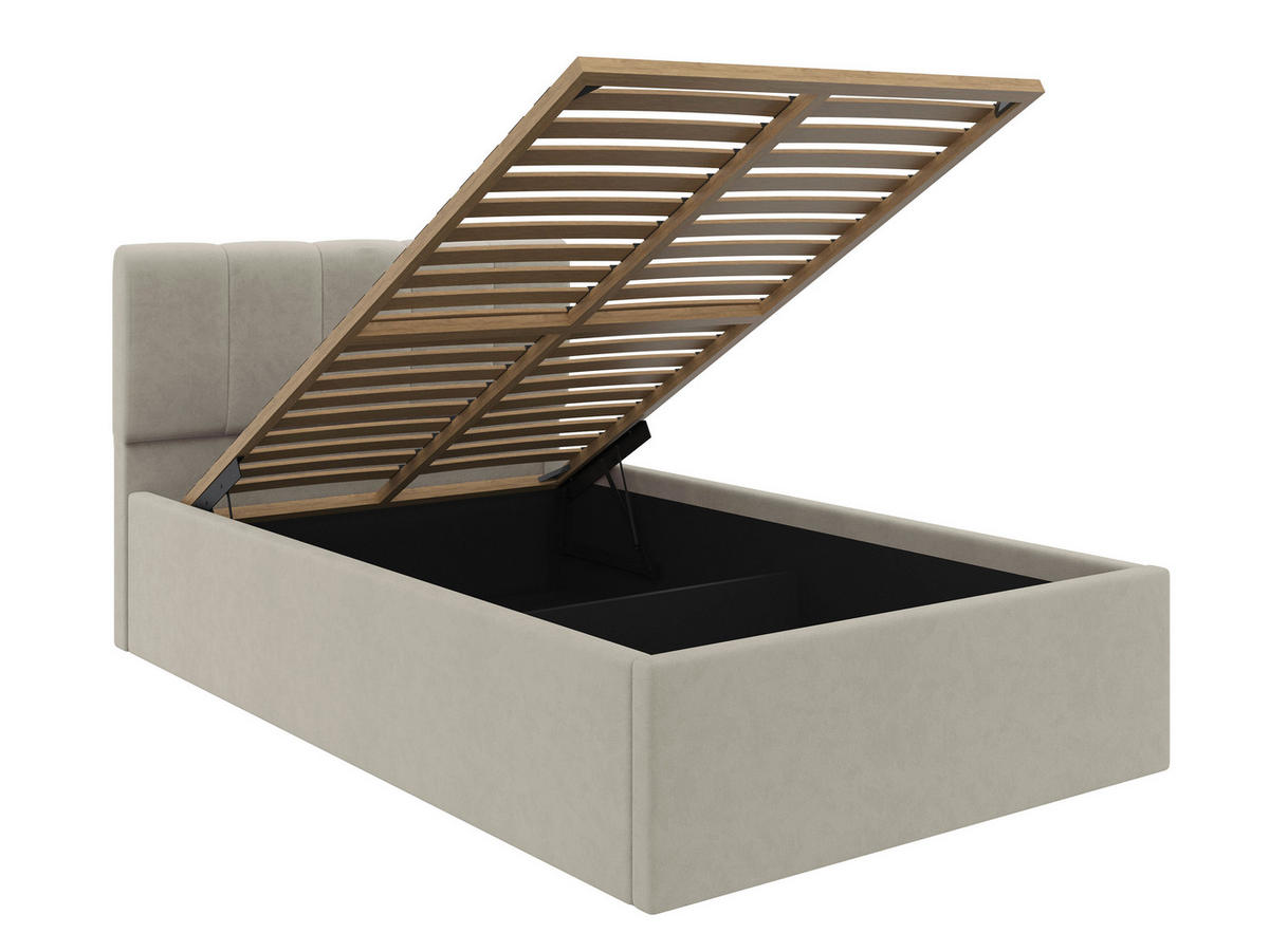 POLSTERBETT Lattenrost, Bettkasten 120/200 cm  in Beige  - Beige/Schwarz, Design, Holz/Kunststoff (120/200cm) - Stylife