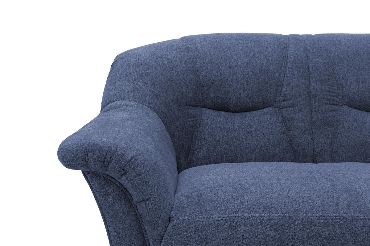 ECKSOFA Dunkelblau Mikrofaser  - Schwarz/Dunkelblau, KONVENTIONELL, Kunststoff/Textil (232/146cm) - MID.YOU