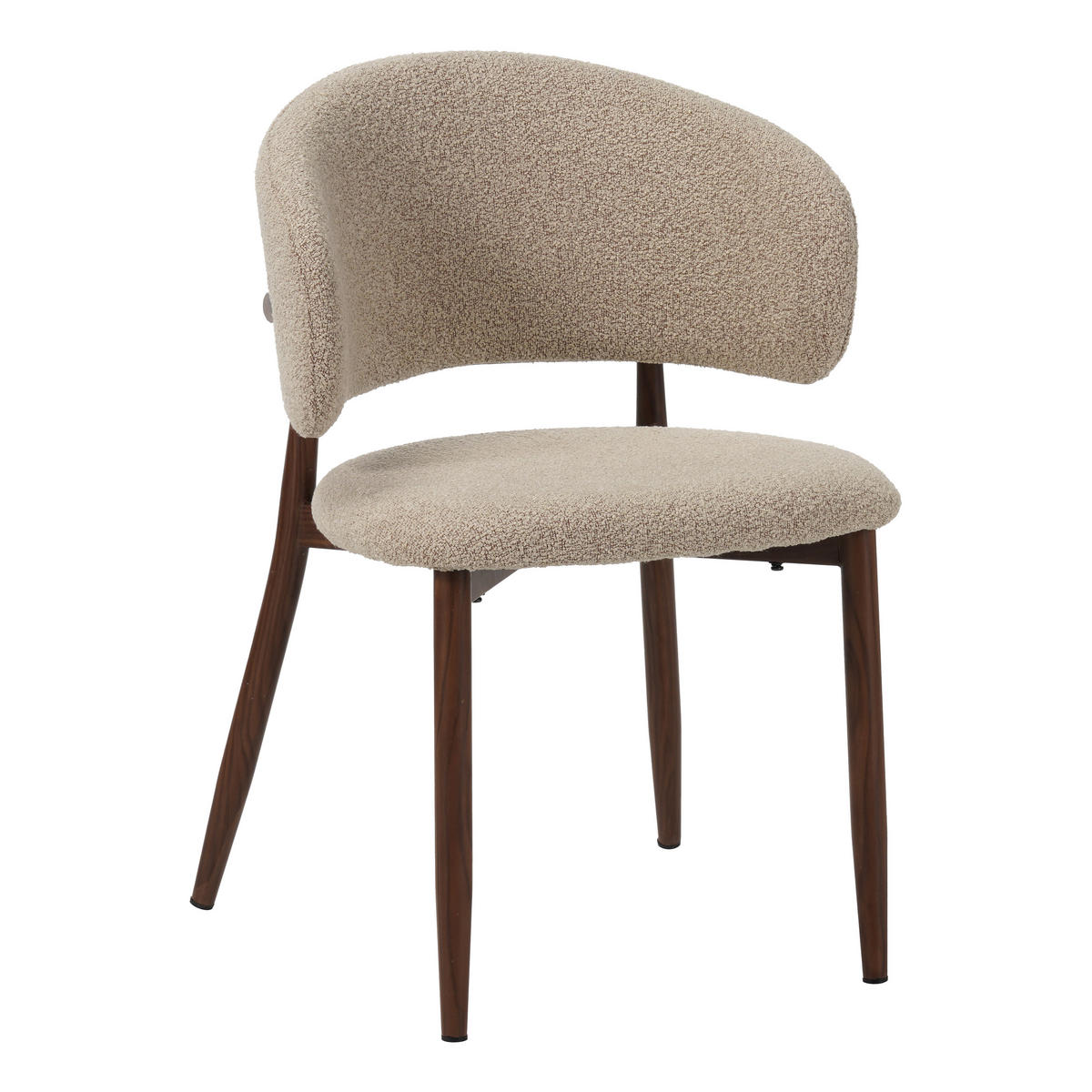 STUHL-SET 2 Stück  Bouclé  Sandfarben  - Sandfarben, MODERN, Textil/Metall (54/79/54cm) - Livetastic