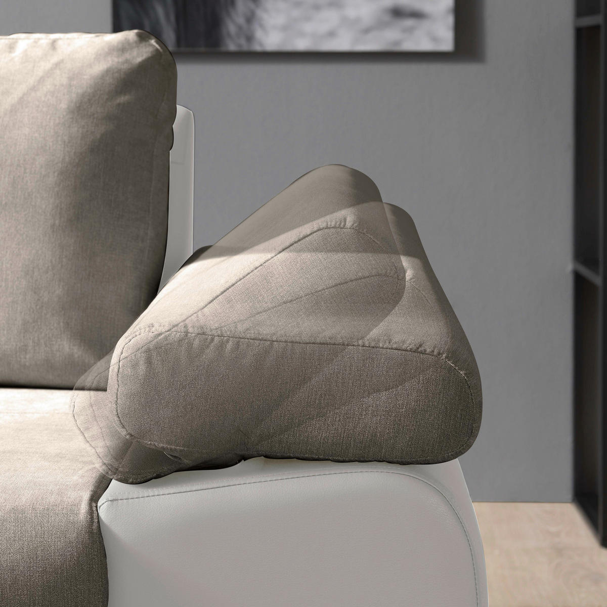 ECKSOFA in Flachgewebe Weiß, Hellbraun  175/271 cm  - Hellbraun/Weiß, Design, Kunststoff/Textil (175/271cm) - Xora