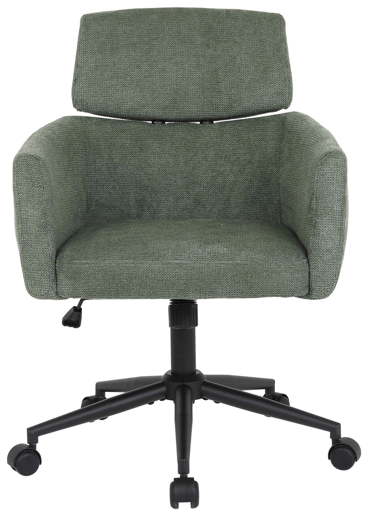 DREHSTUHL Mikrofaser Grün  - Schwarz/Grün, MODERN, Holz/Kunststoff (62/92/100/63cm) - MID.YOU