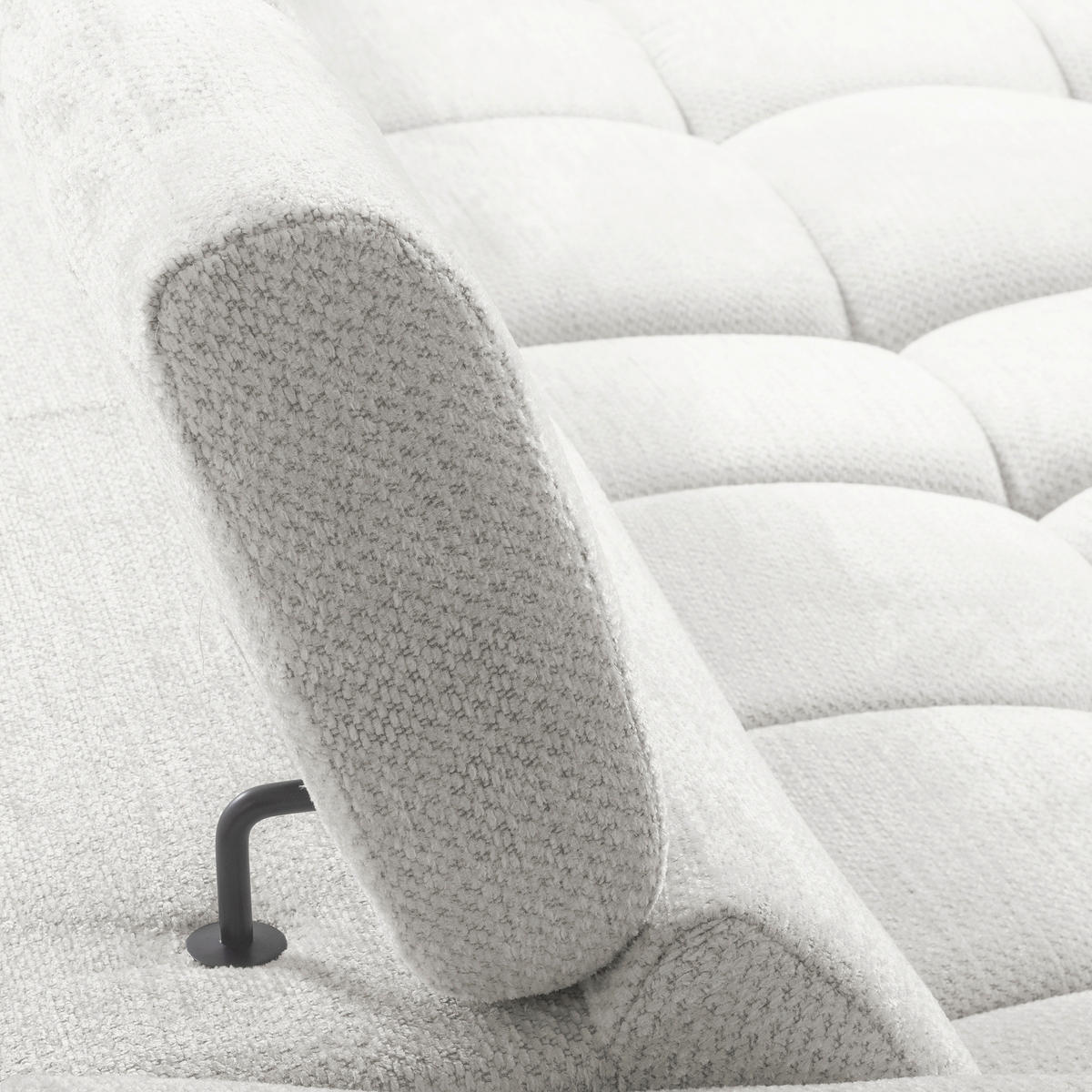 ECKSOFA AVEIRO Silberfarben Webstoff Bettkasten, Kopfteilverstellung, Sitzvorzug  - Silberfarben/Schwarz, Design, Kunststoff/Textil (274/177cm) - Livetastic