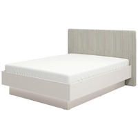 POSTEL, 180/200 cm, světle šedá, kašmírová - kašmírová/světle šedá, Konvenční, kompozitní dřevo/textil (180/200cm) - Xora