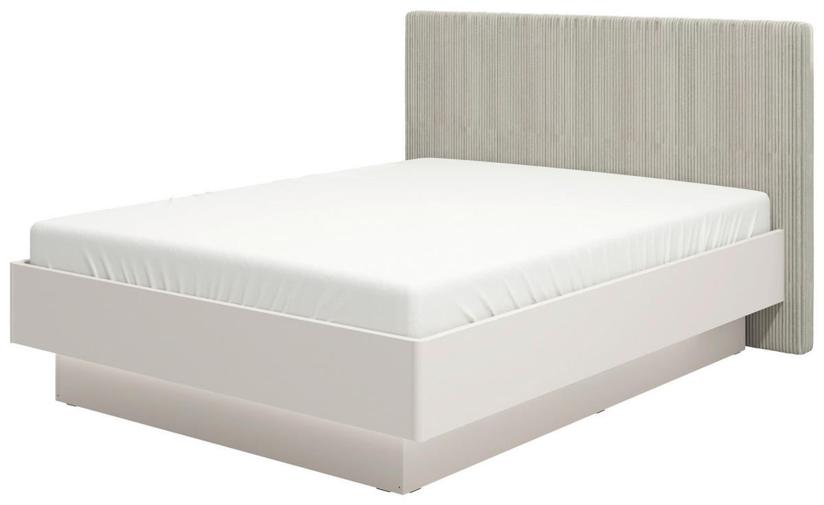 POSTEL, 180/200 cm, světle šedá, kašmírová - kašmírová/světle šedá, Konvenční, kompozitní dřevo/textil (180/200cm) - Xora