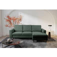 ECKSOFA  in Struktur Dunkelgrün  - Dunkelgrün/Schwarz, MODERN, Holz/Kunststoff (230/145cm) - Carryhome