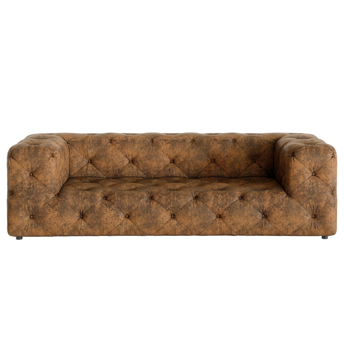 3-SITZER-SOFA Fresco in Lederlook Dunkelbraun  - Dunkelbraun/Schwarz, Design, Kunststoff/Textil (230/71/100cm) - P & B