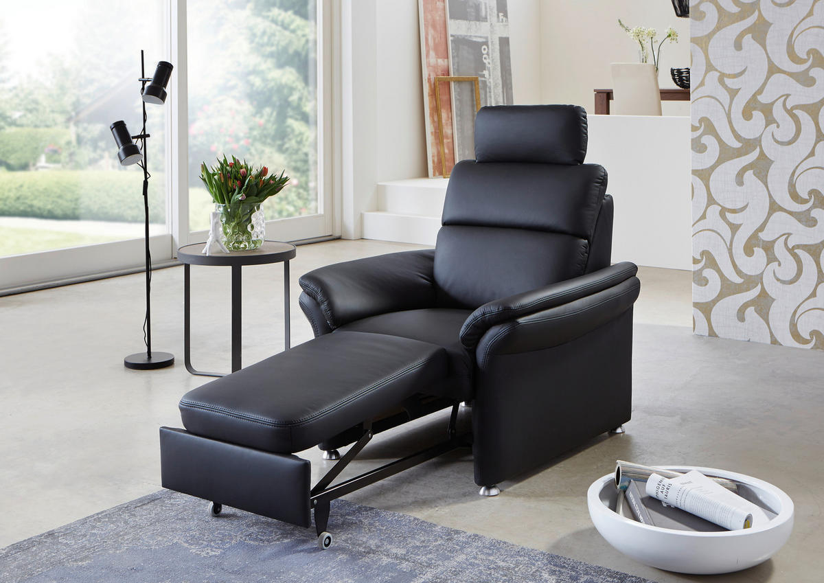 SESSEL in Echtleder Grau  - Alufarben/Grau, Konventionell, Leder/Metall (98/96/92cm) - Beldomo Premium