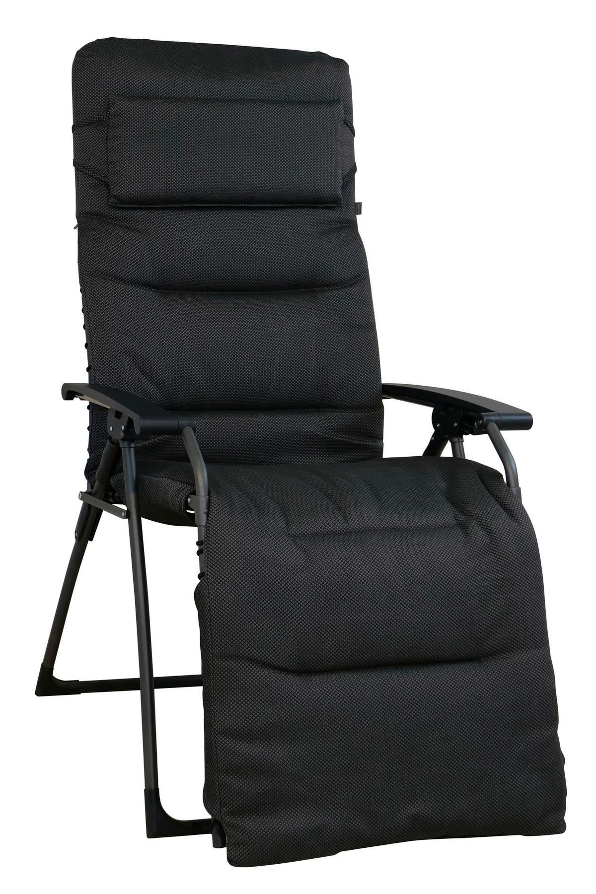 GARTEN-RELAXSESSEL Stahl  - Anthrazit, KONVENTIONELL, Kunststoff/Textil (71/130/64cm)