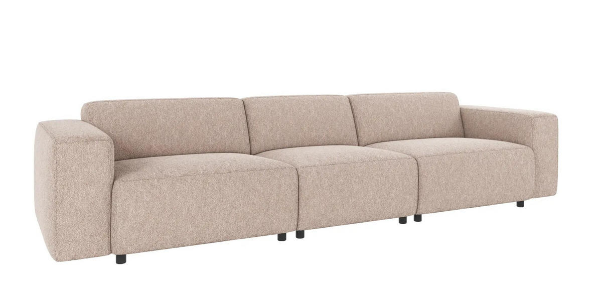 4-SITS SOFFA i beige  - beige/svart, Klassisk, metall/trä (314/70/98cm) - Rowico
