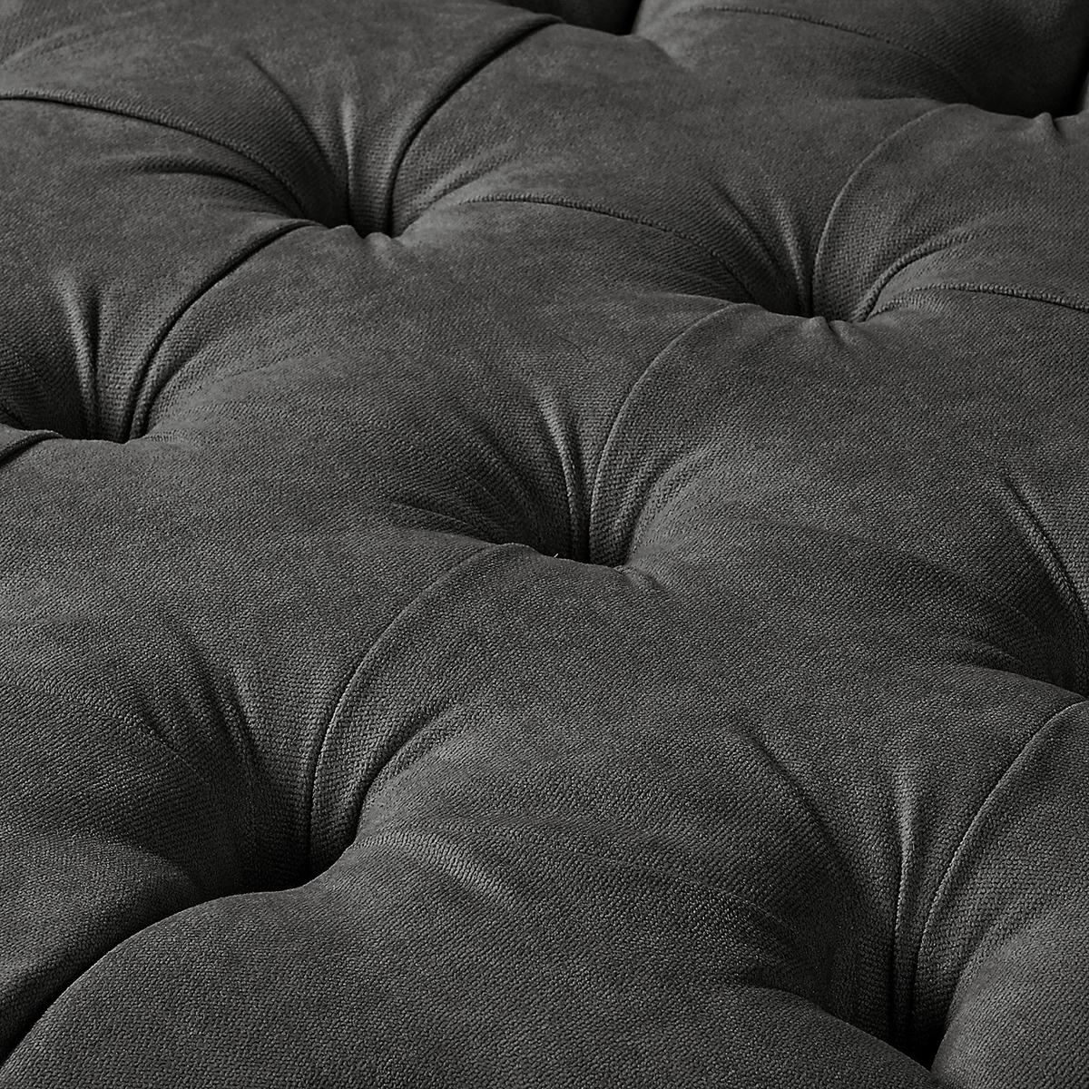 HOCKER Textil Dunkelgrau  - Dunkelgrau/Braun, Design, Holz/Textil (80/45/80cm) - Livetastic