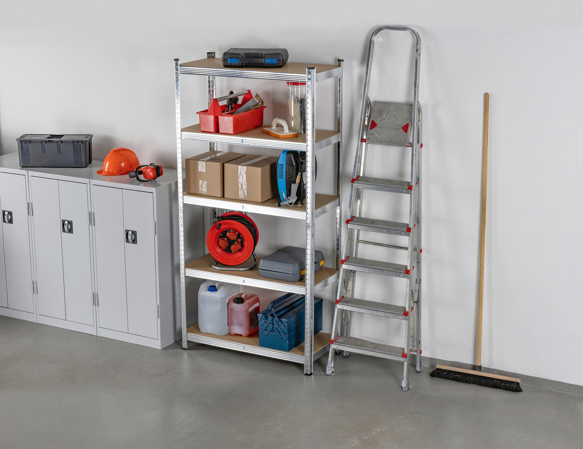 HYLLA FÖR TUNG LAST i 90/180/40 cm brun, stålfärgad  - stålfärgad/brun, Basics, metall/trämaterial (90/180/40cm)