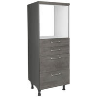 GERÄTEUMBAUSCHRANK 60/168/58 cm  in Schieferfarben  - Schieferfarben/Edelstahlfarben, MODERN, Holzwerkstoff/Metall (60/168/58cm) - Nobilia