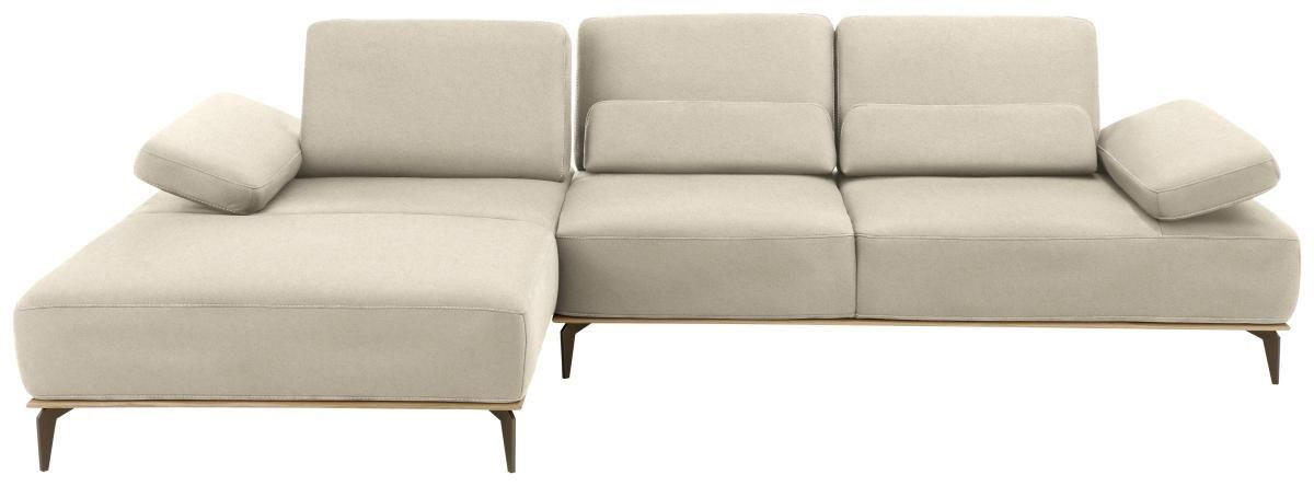 ECKSOFA in Mikrofaser Beige  - Beige/Bronzefarben, Natur, Textil/Metall (176/298cm) - Valnatura