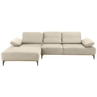 ECKSOFA in Mikrofaser Beige  - Beige/Bronzefarben, Natur, Textil/Metall (176/298cm) - Valnatura