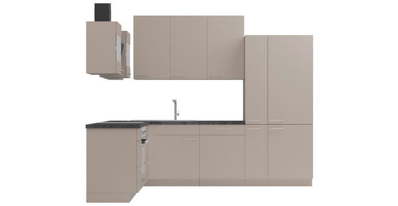 ECKKÜCHE 225/275 cm in Kaschmir - Kaschmir/Edelstahlfarben, Design, Holzwerkstoff/Metall (225/275cm) - Xora