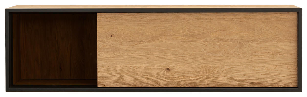 HÄNGEELEMENT Eichefarben  125/36/37 cm  - Eichefarben/Anthrazit, Design, Glas/Holz (125/36/37cm) - Schöner Wohnen