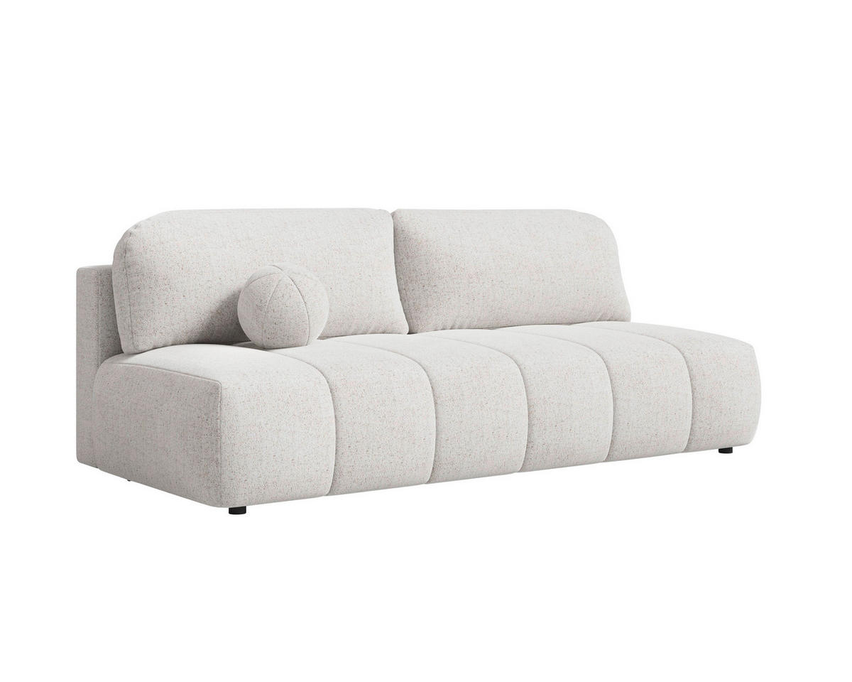 SCHLAFSOFA Chenille Creme  inkl. Zierkissen, Rückenkissen, Bettkasten, Schlaffunktion, Rücken echt, Liegefläche im Originalstoff  - Creme/Schwarz, MODERN, Kunststoff/Textil (210/88/104cm) - Milino