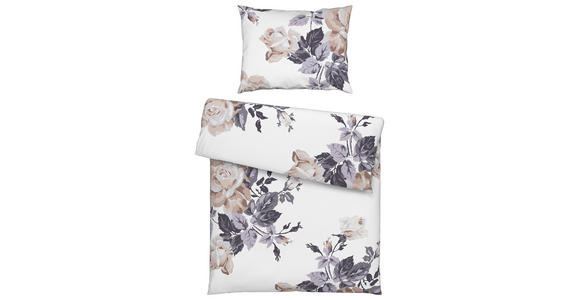 Bettwäsche Valia - Weiß/Grau, ROMANTIK / LANDHAUS, Textil - James Wood