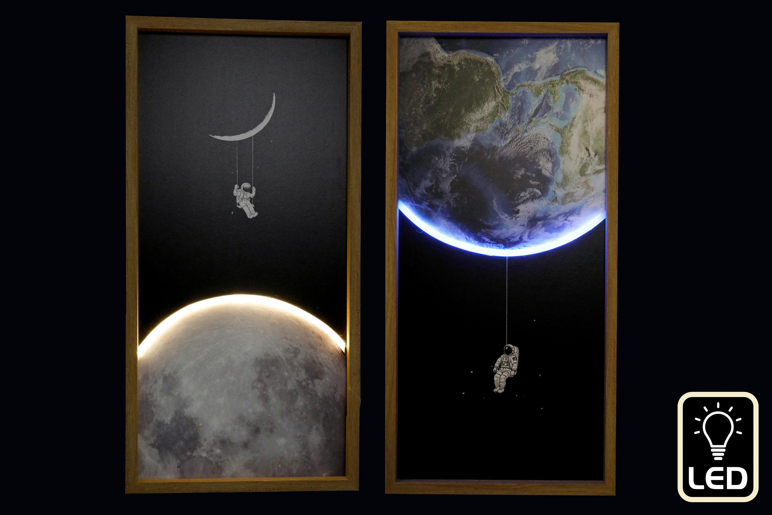 Grafică Imprimată - negru, Basics, material pe bază de lemn (60/30/40cm)