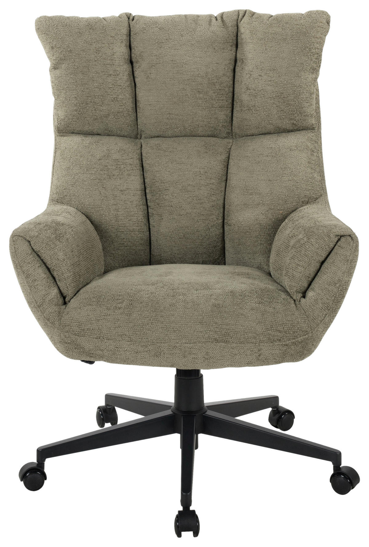 CHEFSESSEL Webstoff Schwarz, Salbeigrün  - Salbeigrün/Schwarz, KONVENTIONELL, Kunststoff/Textil (74/95-101/74cm) - Venda