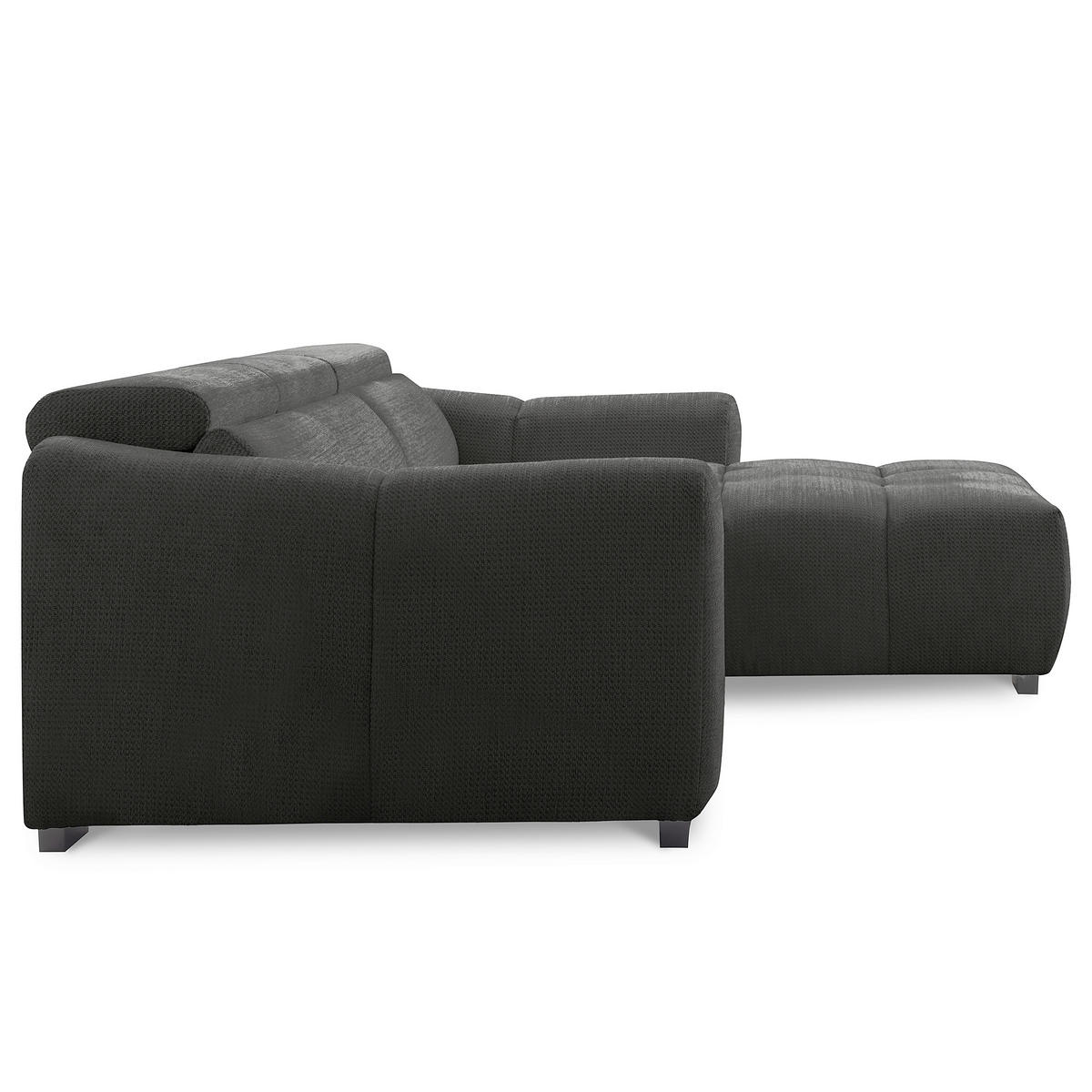 ECKSOFA  Webstoff Schwarz  - Schwarz, Design, Kunststoff/Textil (274/177cm) - Livetastic