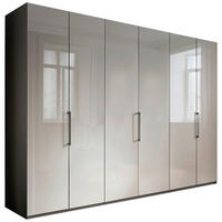 FALTTÜRENSCHRANK  in Grau  - Schieferfarben/Grau, KONVENTIONELL, Glas/Holzwerkstoff (300/216/58cm) - Novel