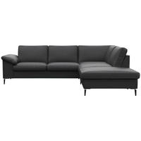 Freisteller von Livetastic ECKSOFA Schwarz Echtleder.