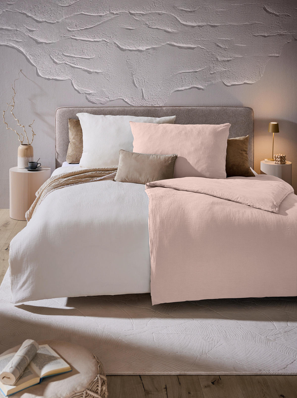 WENDEBETTWÄSCHE Musselin 140/200 cm  - Hellrosa, Basics, Textil (140/200cm) - Novel