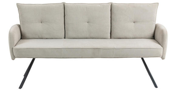 SITZBANK 180/93/67 cm Cord Beige Metall - Beige/Schwarz, Design, Textil/Metall (180/93/67cm) - Novel