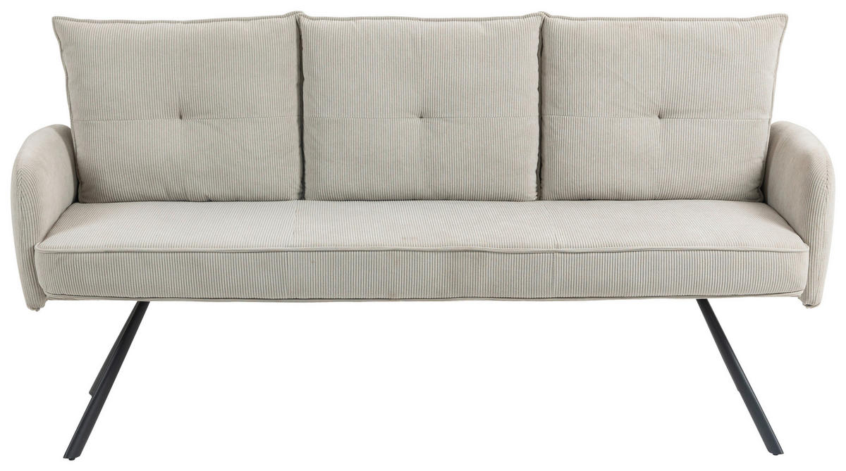 SITZBANK 180/93/67 cm Cord Beige Metall  - Beige/Schwarz, Design, Textil/Metall (180/93/67cm) - Novel