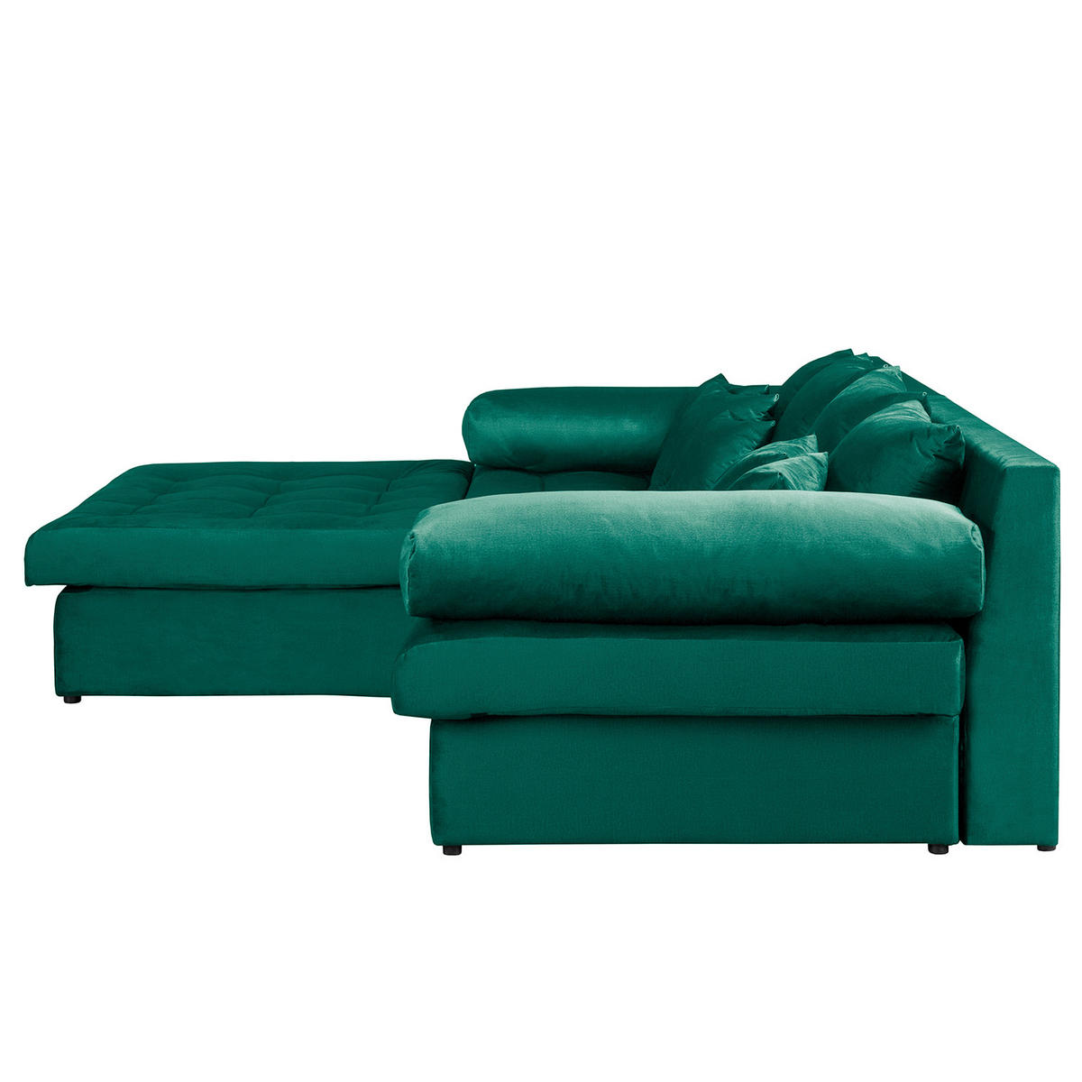 ECKSOFA Velours Grün  - Schwarz/Grün, Design, Kunststoff/Textil (243/284cm) - P & B