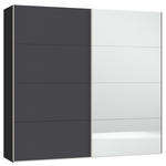 SCHWEBETÜRENSCHRANK  in Anthrazit, Schwarz  - Edelstahlfarben/Anthrazit, Design, Glas/Holzwerkstoff (253/236/65cm) - Carryhome