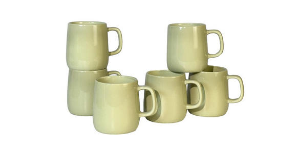 KAFFEEBECHERSET Colori Verde 6-teilig  - Grün, Trend, Keramik - Novel