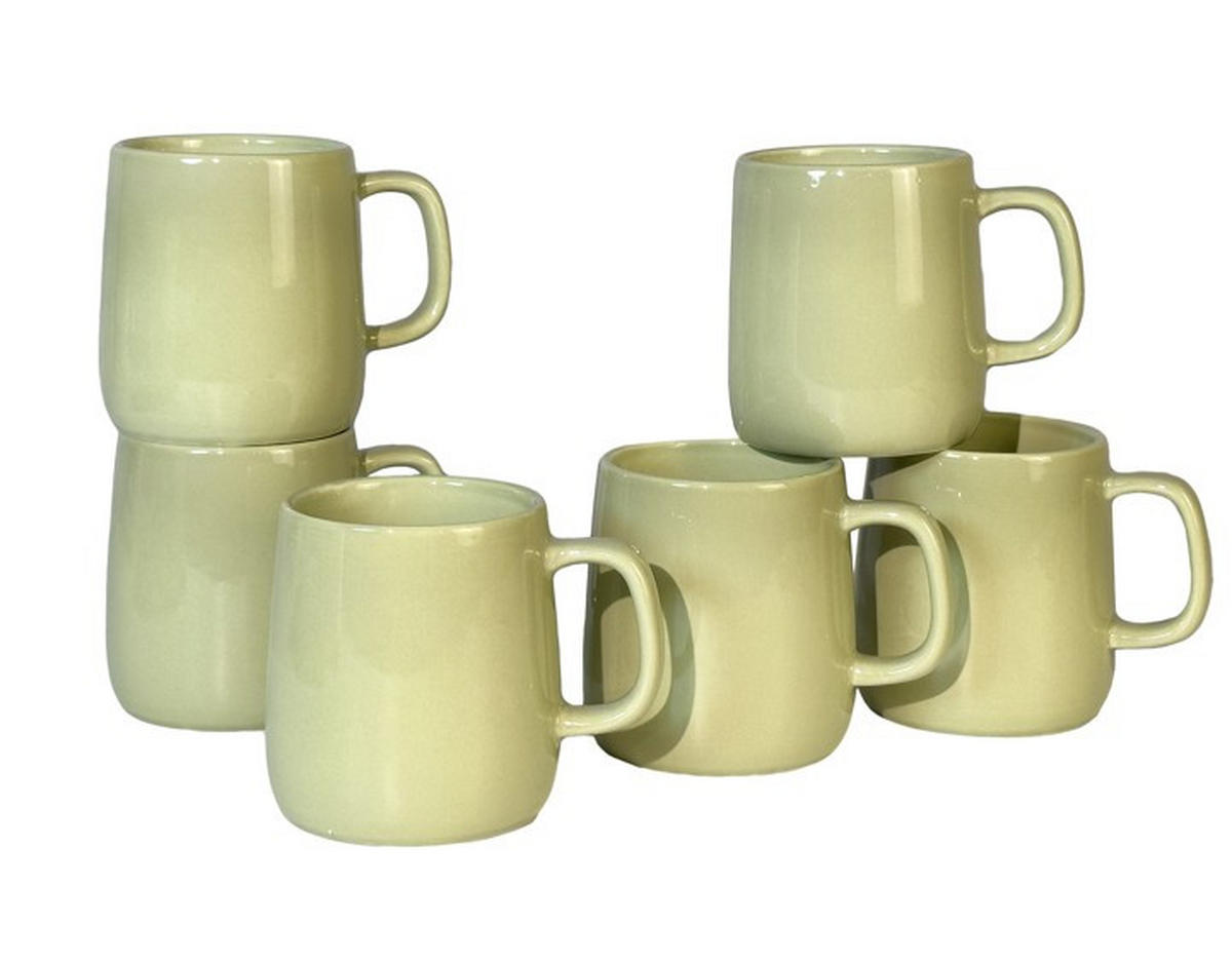 KAFFEEBECHERSET Colori Verde 6-teilig  - Grün, Trend, Keramik - Novel