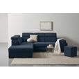 ECKSOFA  in Webstoff Dunkelblau  - Schwarz/Dunkelblau, KONVENTIONELL, Holz/Textil (244/283cm) - Carryhome