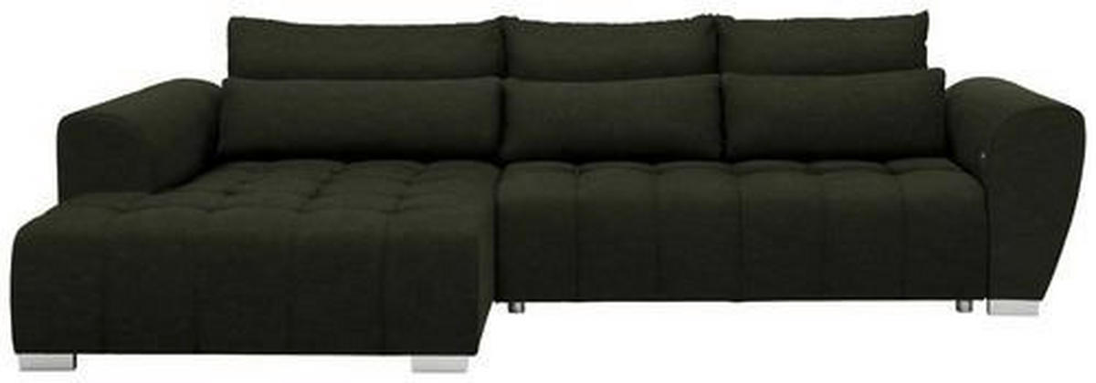 HÖRNSOFFA i vävt tyg mörkgrön  - silver/mörkgrön, Modern, textil/plast (218/304cm) - Livetastic