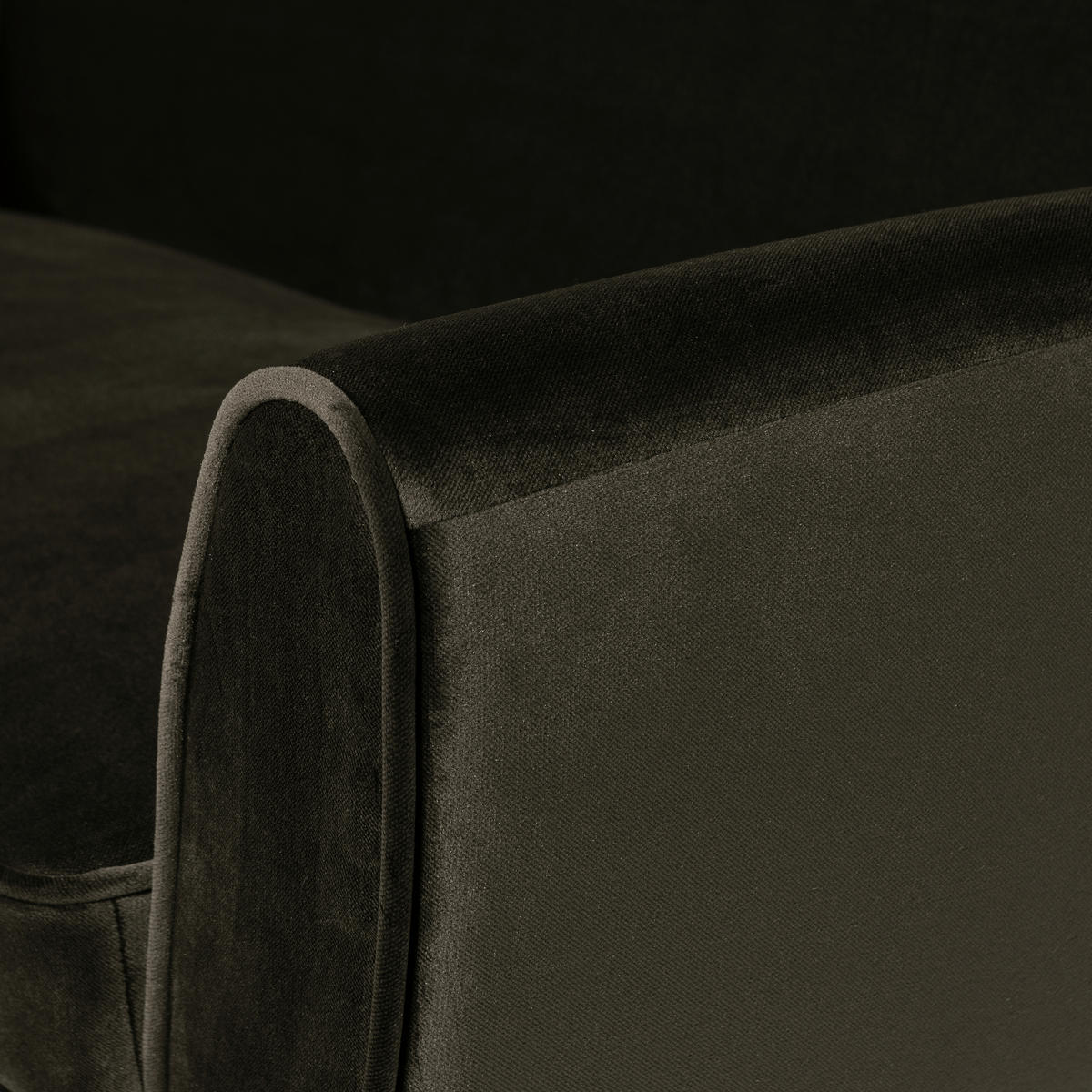 SOFA Rocco Samt Grün  - Schwarz/Grün, Design, Holz/Textil (187/75/82cm) - Livetastic