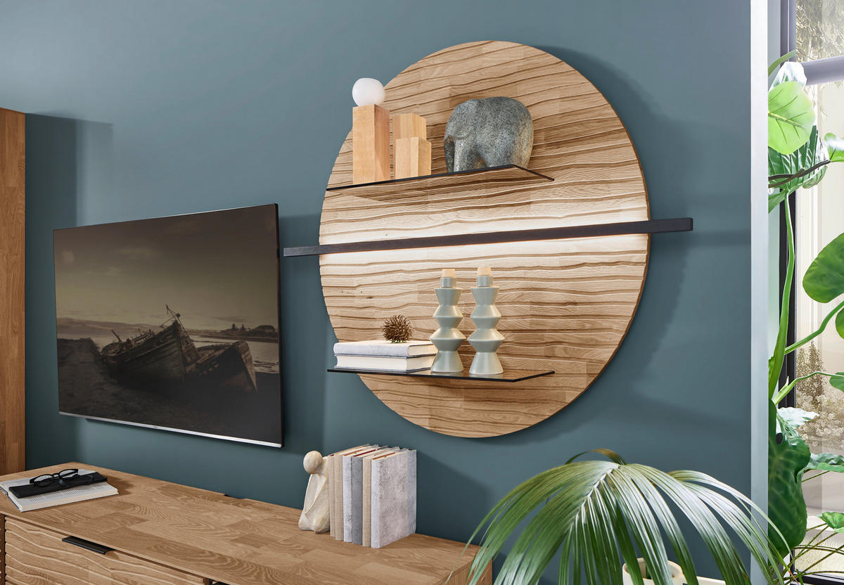 WANDPANEEL Eichefarben  116/96/22 cm  - Eichefarben, Natur, Glas/Holz (116/96/22cm) - Valnatura