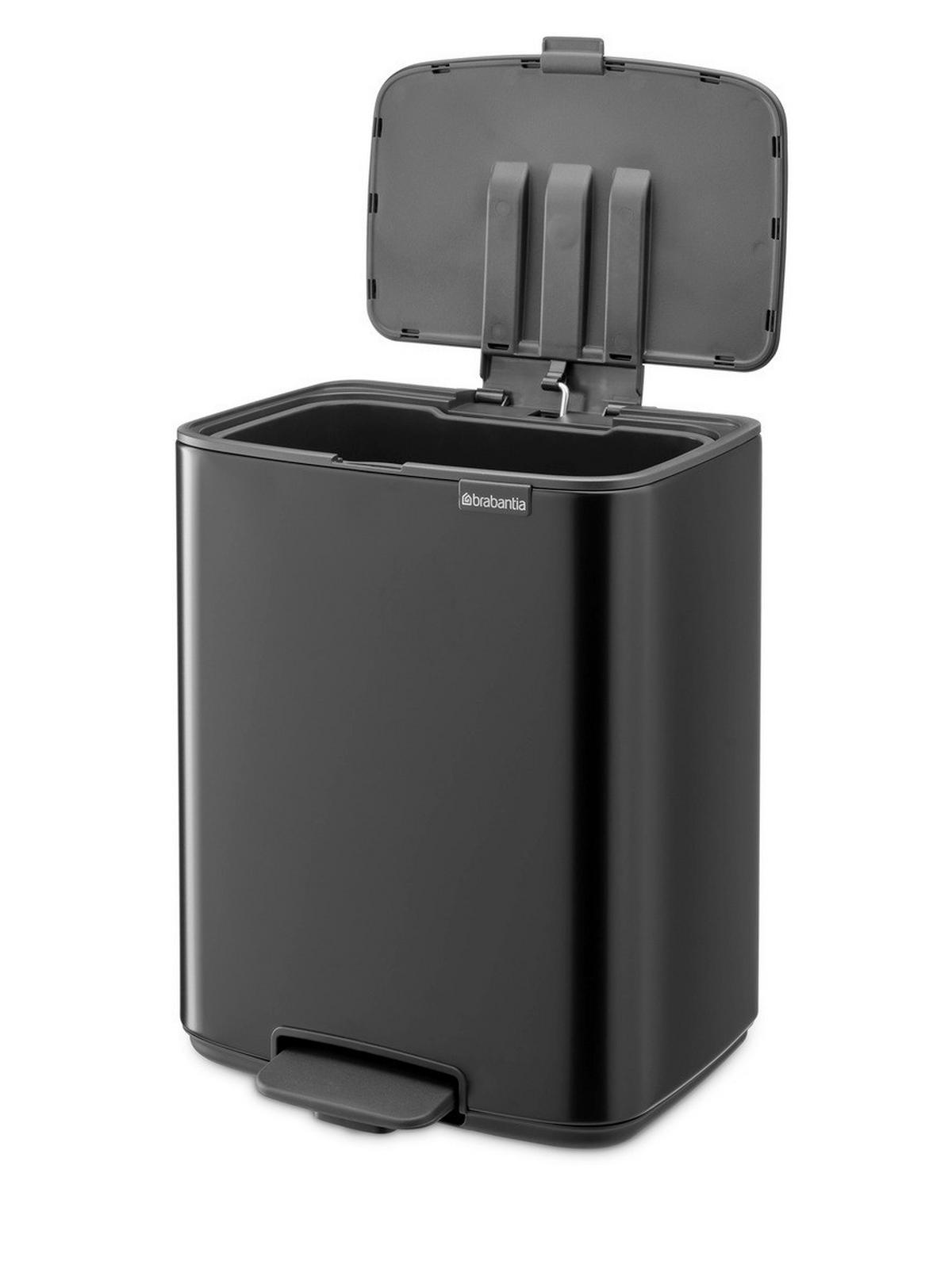 KOŠ S NOŽNOM PAPUČICOM  12 l  Bo  - crna/antracit, Design, metal/plastika (29/36,5/25,5cm) - Brabantia