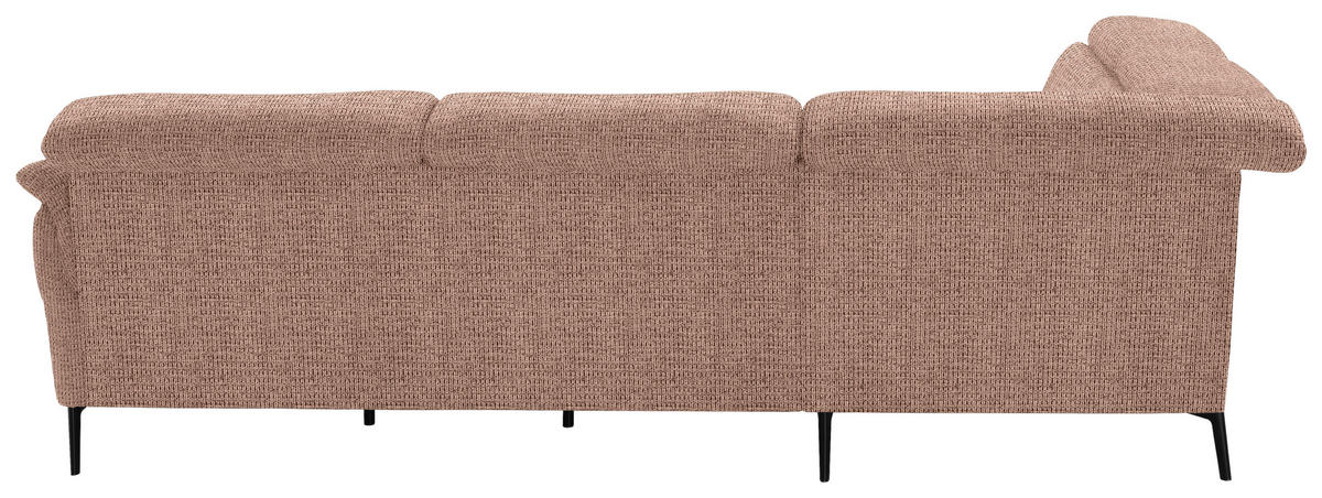 ECKSOFA in Struktur Kupferfarben  - Schwarz/Kupferfarben, Modern, Textil/Metall (235/275cm) - Cantus