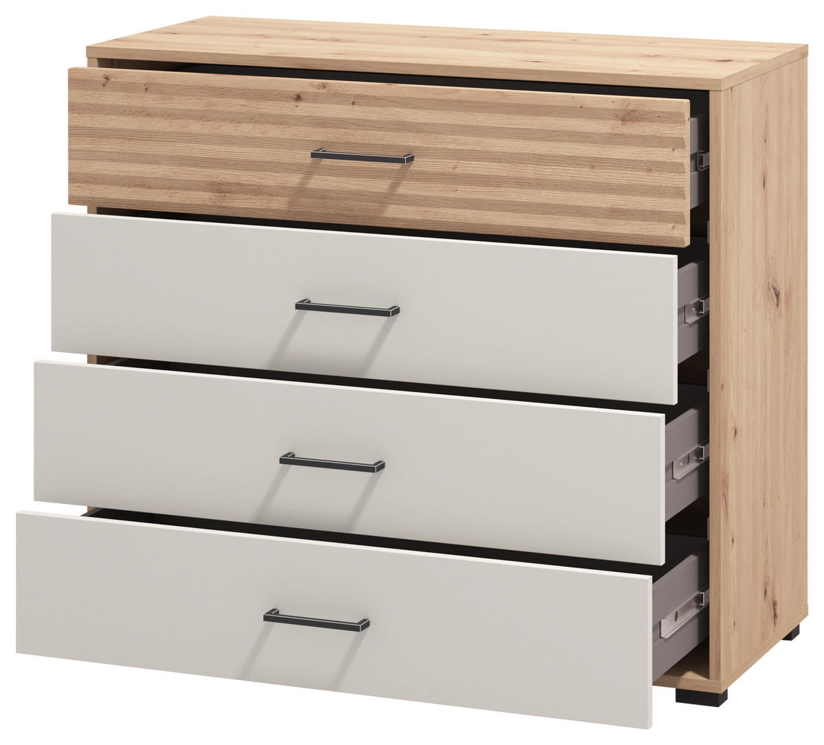 KOMODA, kašmírová, dub artisan, 93/82/40 cm - kašmírová/dub artisan, Konventionell, kompozitné drevo (93/82/40cm) - Xora