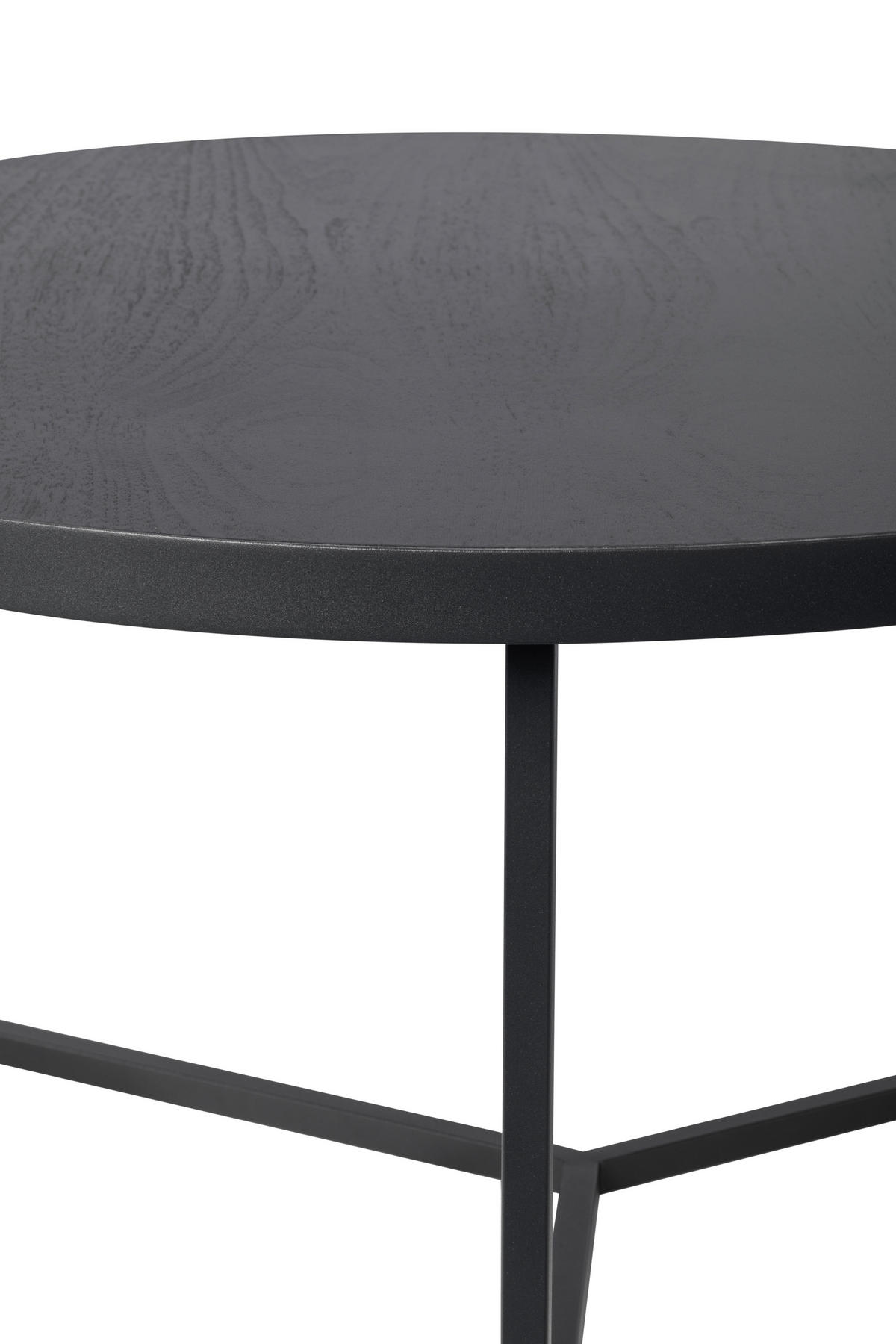 COUCHTISCH Walnuss furniert 80/80/40 cm rund Schwarz  - Schwarz, Design, Holz/Holzwerkstoff (80/80/40cm) - MID.YOU