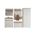 GARDEROBE  in 263,5/193/41,4 cm  - Weiß/Eiche Artisan, MODERN, Holzwerkstoff (263,5/193/41,4cm) - Carryhome