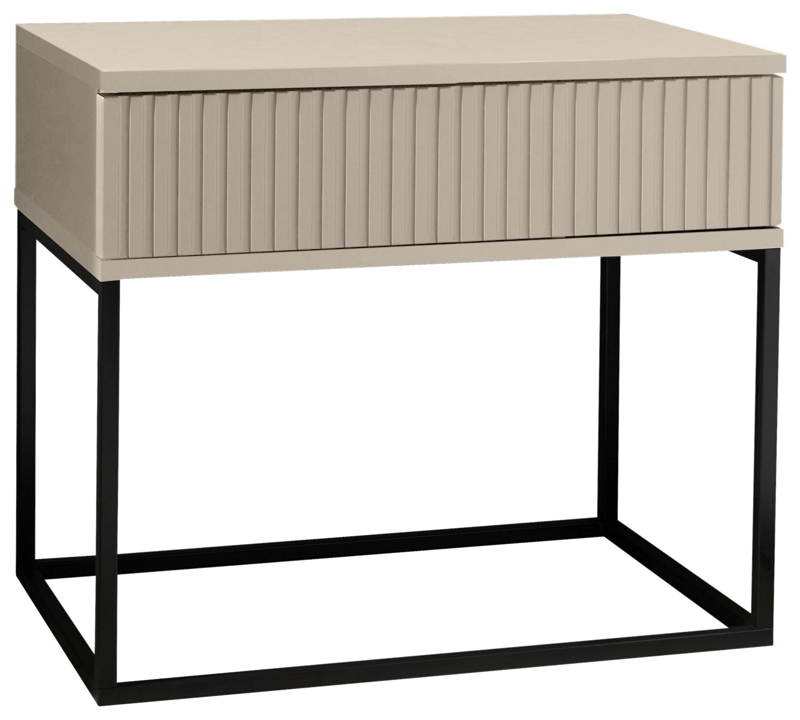 NACHTKÄSTCHEN 60/51,7/38,5 cm  in Kaschmir, Schwarz  - Kaschmir/Schwarz, MODERN, Holzwerkstoff/Metall (60/51,7/38,5cm) - Carryhome