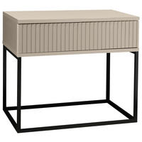 NACHTKÄSTCHEN 60/51,7/38,5 cm  in Kaschmir, Schwarz  - Kaschmir/Schwarz, MODERN, Holzwerkstoff/Metall (60/51,7/38,5cm) - Carryhome