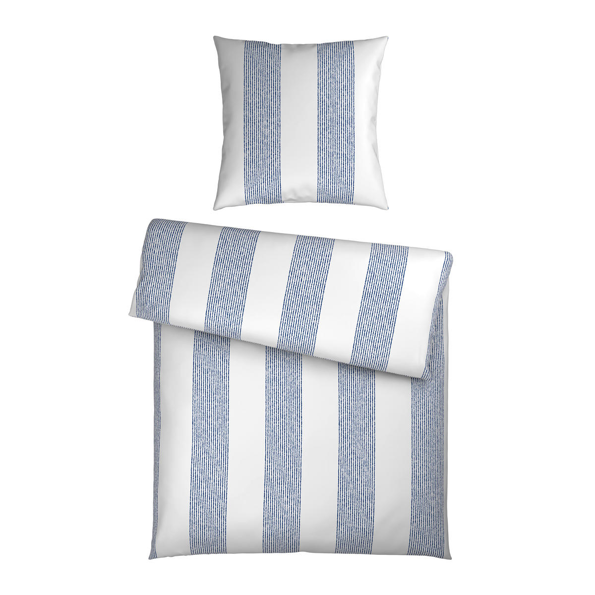 BETTWÄSCHE Satin 155/220 cm  - Blau/Weiß, Design, Textil (155/220cm) - Novel