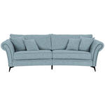 MEGASOFA  in Flachgewebe Graublau  - Graublau/Schwarz, ROMANTIK / LANDHAUS, Textil/Metall (273/79/125cm) - Landscape