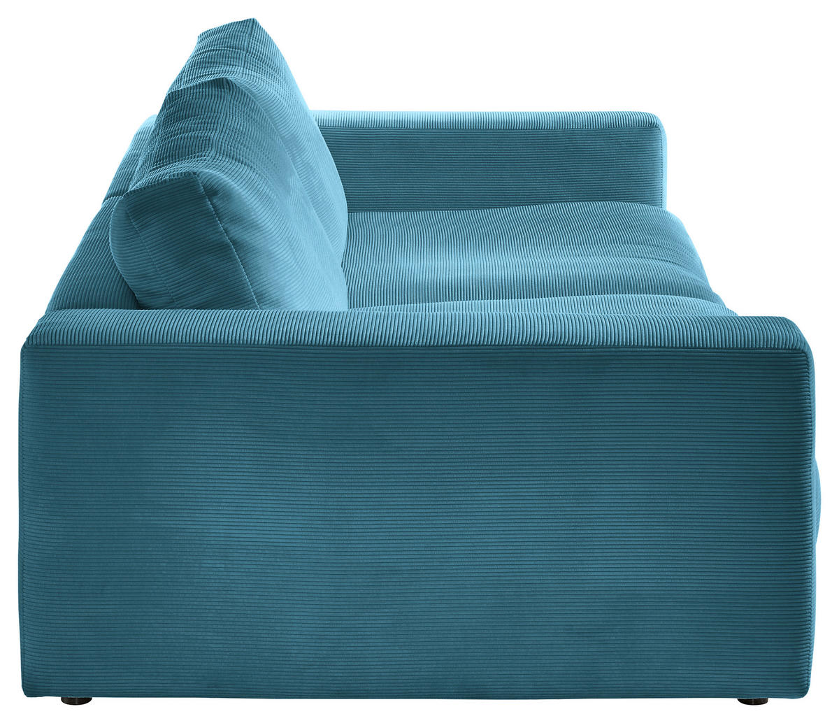 3-SITZER-SOFA in Cord Petrol  - Petrol/Schwarz, Design, Kunststoff/Textil (290/86/127cm) - Lomoco